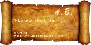Adamecz Beatrix névjegykártya